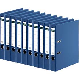 Ordner Schäfer Shop Select, DIN A4, Rückenbreite 50 mm, Griffloch, auswechselbares Rückenschild, Polypropylen, 10 Stück, blau