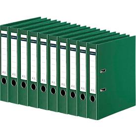 Ordner Schäfer Shop Select, DIN A4, Rückenbreite 50 mm, Griffloch, auswechselbares Rückenschild, Polypropylen, 10 Stück, grün