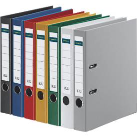 Ordner Schäfer Shop Select, DIN A4, Rückenbreite 50 mm, Griffloch, auswechselbares Rückenschild, Polypropylen, 10 Stück, schwarz