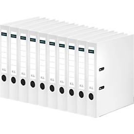 Ordner Schäfer Shop Select, DIN A4, Rückenbreite 50 mm, Griffloch, auswechselbares Rückenschild, Polypropylen, 10 Stück, weiß