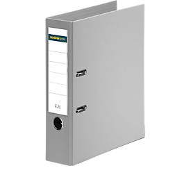 Ordner Schäfer Shop Select, DIN A4, Rückenbreite 80 mm,Griffloch, auswechselbares Rückenschild, Polypropylen, 1 Stück, grau