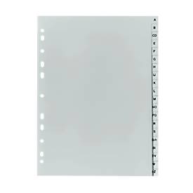Ordnerregister, A4, A-Z, PP-Folie, grau, 20-tlg.