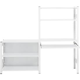ORDO Home Regalkombination, Grund- und Anbauregal, 6 Fachböden, multifunktional, mobil, B 2070 x T 435 x H 1750 mm, verkehrsweiß RAL 9016