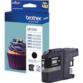 Original Brother Tintenpatrone LC-123BK, Einzelpack, schwarz