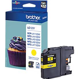 Original Brother Tintenpatrone LC-123Y, Einzelpack, gelb