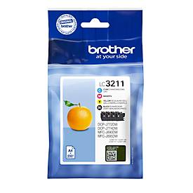 Original Brother Tintenpatronen LC-3211 CMYK, Mixpack, cyan, magenta, gelb, schwarz
