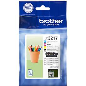 Original Brother Tintenpatronen LC-3217VALDR, Mixpack, schwarz, cyan, magenta, gelb