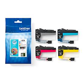 Original Brother Tintenpatronen LC-424 CMYK, Mixpack, cyan, magenta, gelb, schwarz