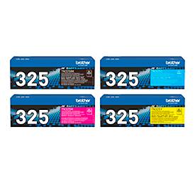 Original Brother Toner TN-325 CMYK, Mixpack, schwarz, cyan, magenta, gelb