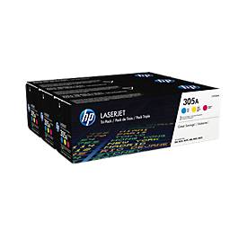 Original HP Toner 305A CMY, Multipack, cyan, magenta, gelb