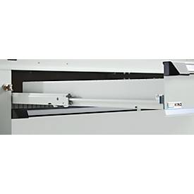 Otto Kind Breitfachwerkbank Typ 405, Buche Multiplexplatte, bis 1.200 kg, B 1524 x T 750 x H 850 mm, Stahl, Zentralverschluss, lichtgrau/lichtgrau