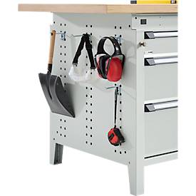 Otto Kind Breitfachwerkbank Typ 405, Buche Multiplexplatte, bis 1.200 kg, B 1524 x T 750 x H 850 mm, Stahl, Zentralverschluss, lichtgrau/lichtgrau