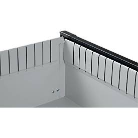 Otto Kind Breitfachwerkbank Typ 405, Buche Multiplexplatte, bis 1.200 kg, B 1524 x T 750 x H 850 mm, Stahl, Zentralverschluss, weißaluminium/tiefschwarz