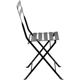 Outdoor-Klappstuhl meet by Paperflow EDEN, ohne Armlehnen, UV-behandelt, B 380 x T 335 x H 440 mm, Stahl verzinkt, schwarz-schwarz, 2 Stück