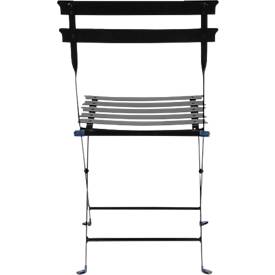 Outdoor-Klappstuhl meet by Paperflow EDEN, ohne Armlehnen, UV-behandelt, B 380 x T 335 x H 440 mm, Stahl verzinkt, schwarz-schwarz, 2 Stück