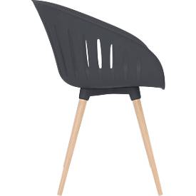 Outdoor-Stuhl Topstar T2023, 2 Stück, ergonomische Kunststoffschale, Füße ein- und ausdrehbar, anthrazit