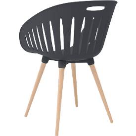 Outdoor-Stuhl Topstar T2023, 2 Stück, ergonomische Kunststoffschale, Füße ein- und ausdrehbar, anthrazit