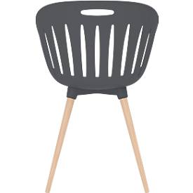 Outdoor-Stuhl Topstar T2023, 2 Stück, ergonomische Kunststoffschale, Füße ein- und ausdrehbar, anthrazit