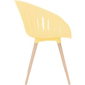 Outdoor-Stuhl Topstar T2023, 2 Stück, ergonomische Kunststoffschale, Füße ein- und ausdrehbar, gelb