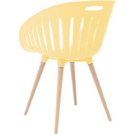 Outdoor-Stuhl Topstar T2023, 2 Stück, ergonomische Kunststoffschale, Füße ein- und ausdrehbar, gelb