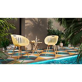 Outdoor-Stuhl Topstar T2023, 2 Stück, ergonomische Kunststoffschale, Füße ein- und ausdrehbar, gelb