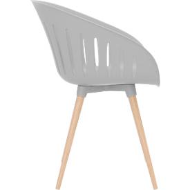 Outdoor-Stuhl Topstar T2023, 2 Stück, ergonomische Kunststoffschale, Füße ein- und ausdrehbar, hellgrau