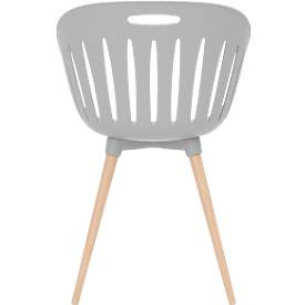 Outdoor-Stuhl Topstar T2023, 2 Stück, ergonomische Kunststoffschale, Füße ein- und ausdrehbar, hellgrau
