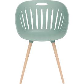 Outdoor-Stuhl Topstar T2023, 2 Stück, ergonomische Kunststoffschale, Füße ein- und ausdrehbar, olive