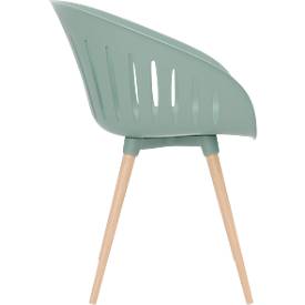Outdoor-Stuhl Topstar T2023, 2 Stück, ergonomische Kunststoffschale, Füße ein- und ausdrehbar, olive