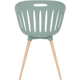 Outdoor-Stuhl Topstar T2023, 2 Stück, ergonomische Kunststoffschale, Füße ein- und ausdrehbar, olive
