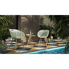 Outdoor-Stuhl Topstar T2023, 2 Stück, ergonomische Kunststoffschale, Füße ein- und ausdrehbar, olive