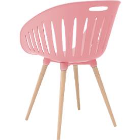 Outdoor-Stuhl Topstar T2023, 2 Stück, ergonomische Kunststoffschale, Füße ein- und ausdrehbar, rose