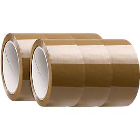 Packaging tape Classic, W 50 mm x L 66 m, brown, 6 rolls