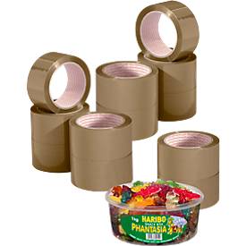 Packband Nopi Classic, 12 Rollen, Rolle 66 m lang + GRATIS Dose Haribo Phantasia