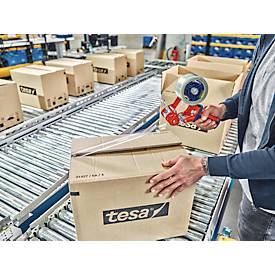 Packband tesapack® Eco & Ultra Strong EcoLogo® 58297 , extrastarke Haftkraft, für Pakete bis 30 kg, reißfest, UV-beständig, 90 % PCR-PET, transparent, L 66 m x B 50 mm