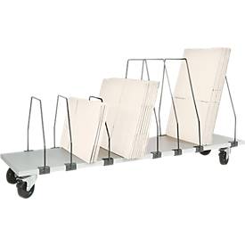Packpool Untertisch-Magazin, fahrbar, 7 Schiebebügel, f. Packtische B 2000 mm