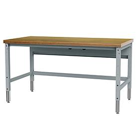 Packtisch Bedrunka+Hirth Komfort, Grundtisch, 2 Motoren, elektrisch höhenverstellbar, bis 300 kg, Buche-Multiplex-Arbeitsplatte, B 2000 x T 750 mm