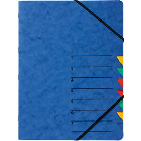 PAGNA Dokumentenmappe Easy, DIN A4, Gummizugverschluss, 7-teilig, blau