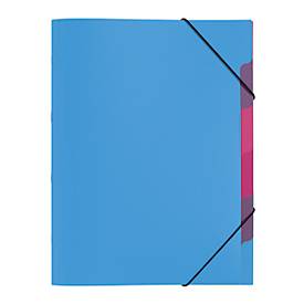 PAGNA Dokumentenmappe Funky School, Gummizugverschluss, 5-teilig, PP, hellblau