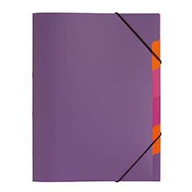 PAGNA Dokumentenmappe Funky School, Gummizugverschluss, 5-teilig, PP, lila