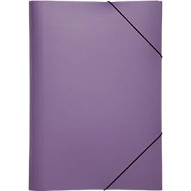 Pagna Eckspannmappe, DIN A4, aus Polypropylen (PP), drei Innenklappen, lila