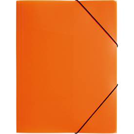 Pagna Eckspannmappe, DIN A4, aus Polypropylen (PP), drei Innenklappen, orange