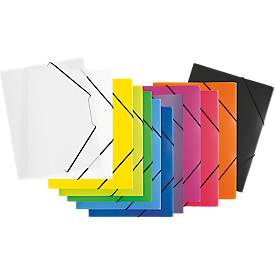 Pagna Eckspannmappe, DIN A4, aus PP, drei Innenklappen, schwarz