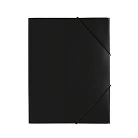 Pagna Eckspannmappe, DIN A4, aus PP, drei Innenklappen, schwarz
