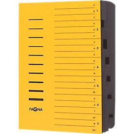 PAGNA Ordnungsmappe, für DIN A4, 7 Fächer, Pressspan, einzeln, gelb