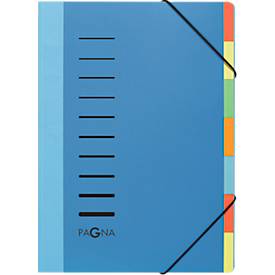 PAGNA Pultordner Color, für DIN A4,  7 Fächer, Polypropylen, blau