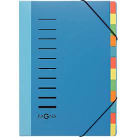 PAGNA Pultordner Color, für DIN A4, Polypropylen, 12 Fächer, blau