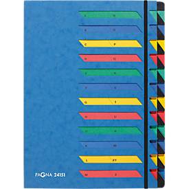 PAGNA Pultordner, für DIN A 4, A-Z, 24 Fächer, Karton, blau