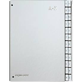 PAGNA Pultordner Silver, für DIN A4, A - Z, 24 Fächer, silber metallic