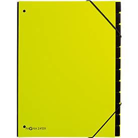 Pagna Pultordner Trend, für DIN A4, Karton, 12 Fächer, lindgrün